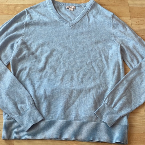 Men's Sky Blue V-Neck Sweater - Picture 1 of 3
